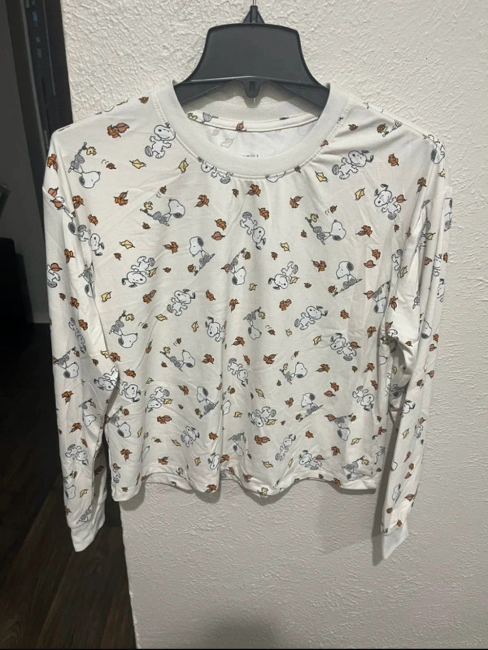 Love Tribe White Long-Sleeve Snoopy & Leaf Print Tee